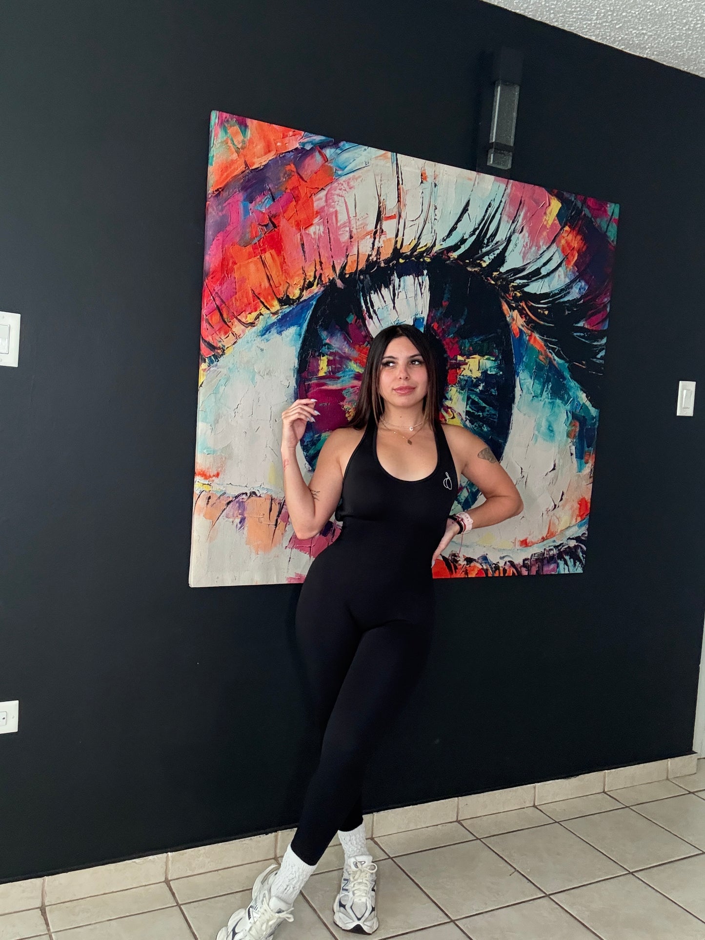 Skinny black corseat Jumpsuit