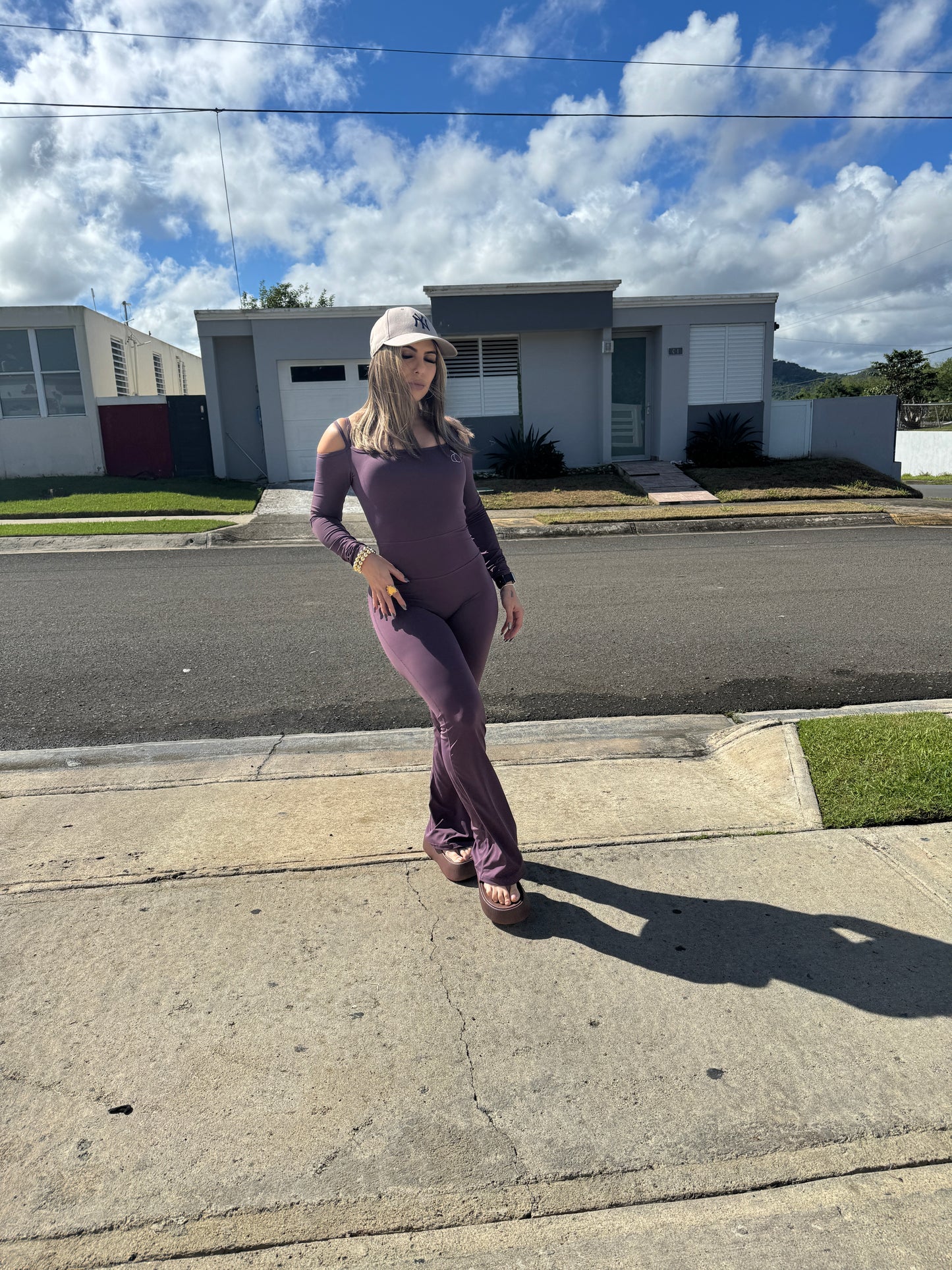 Purple Flare Jumpsuit