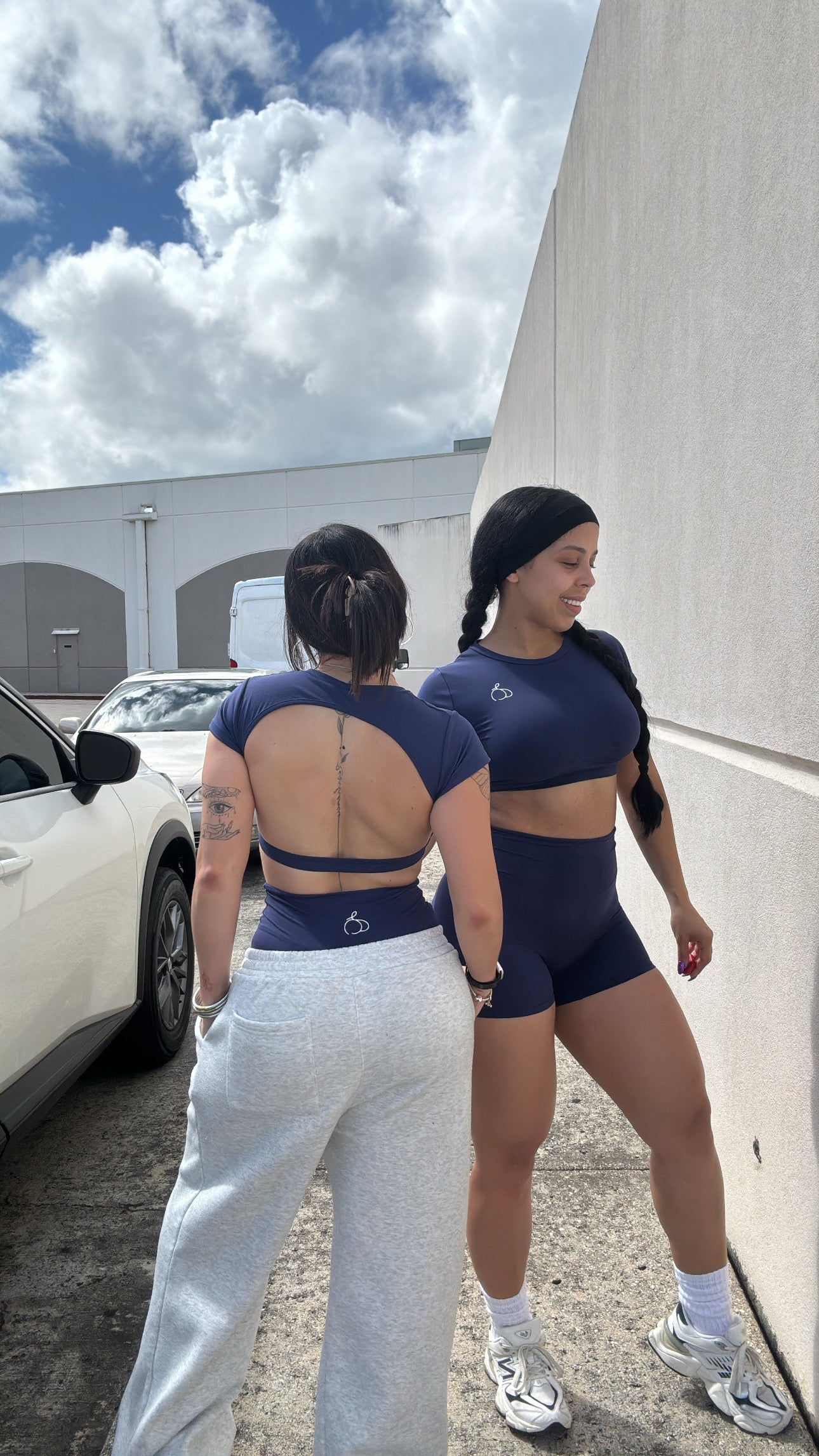 Navy short set