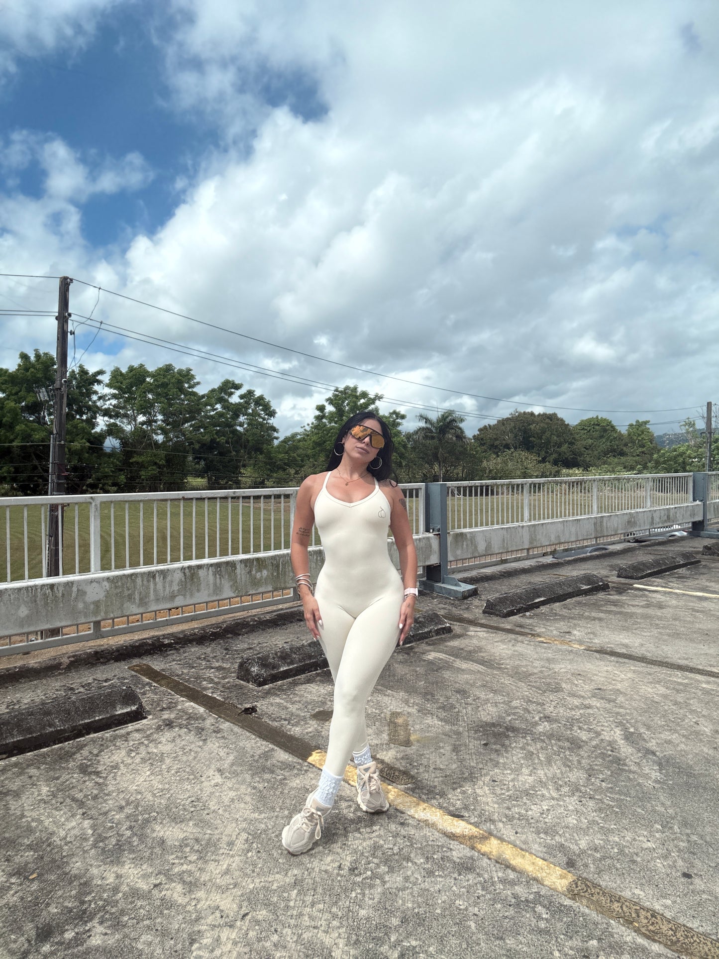Creamy Long Jumpsuit