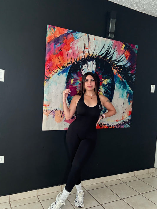 Skinny black corseat Jumpsuit