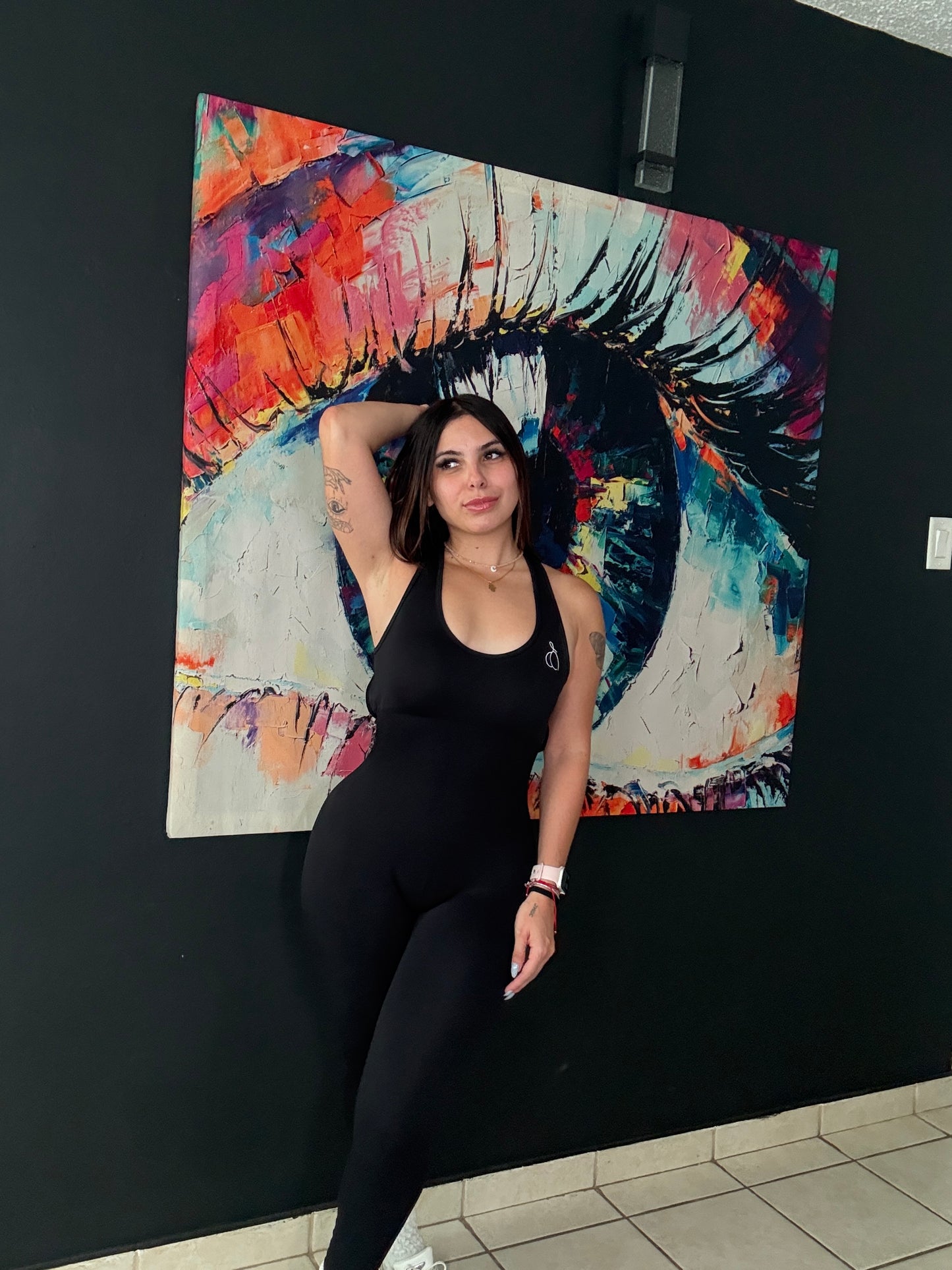 Skinny black corseat Jumpsuit