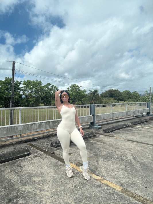 Creamy Long Jumpsuit