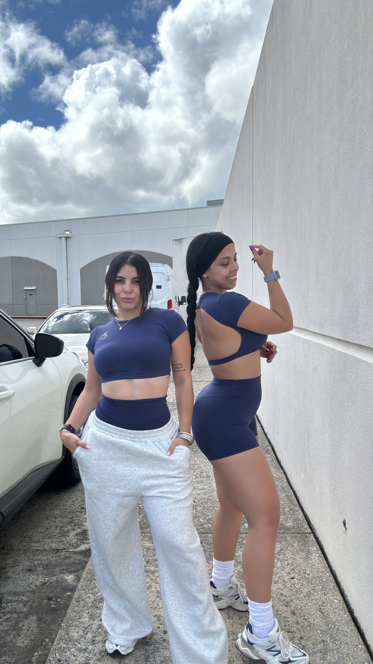 Navy short set
