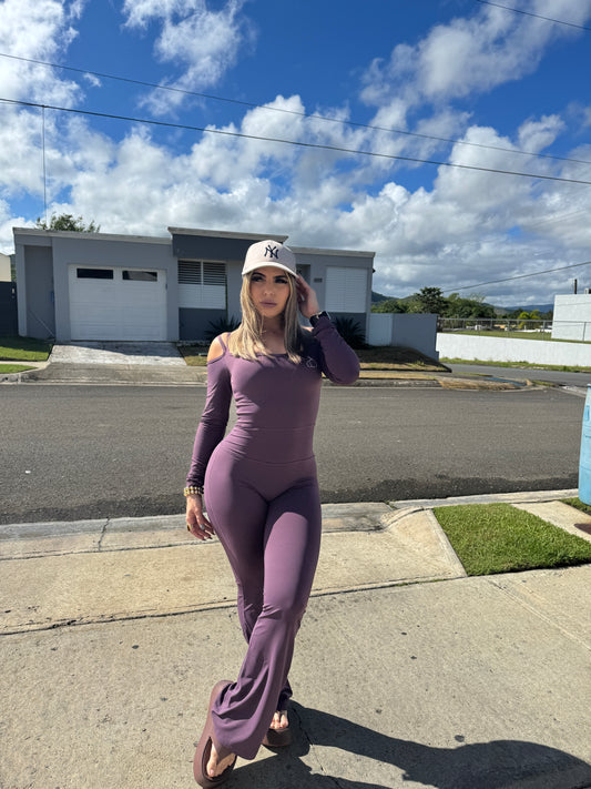 Purple Flare Jumpsuit