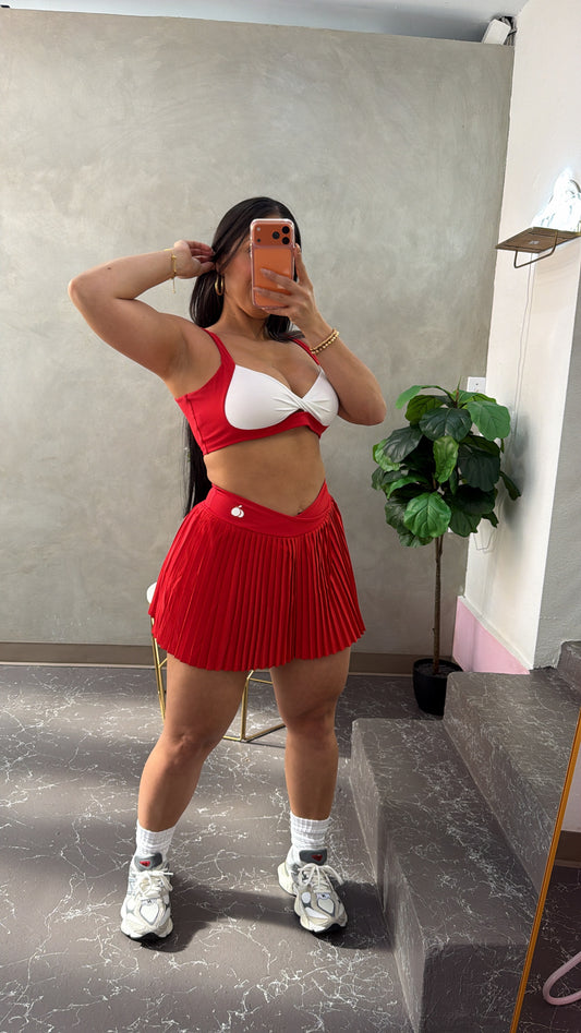 Red Skirt Set